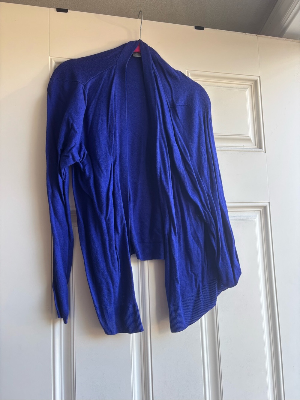 Women's Open-Front Blue Cardigan Sweater